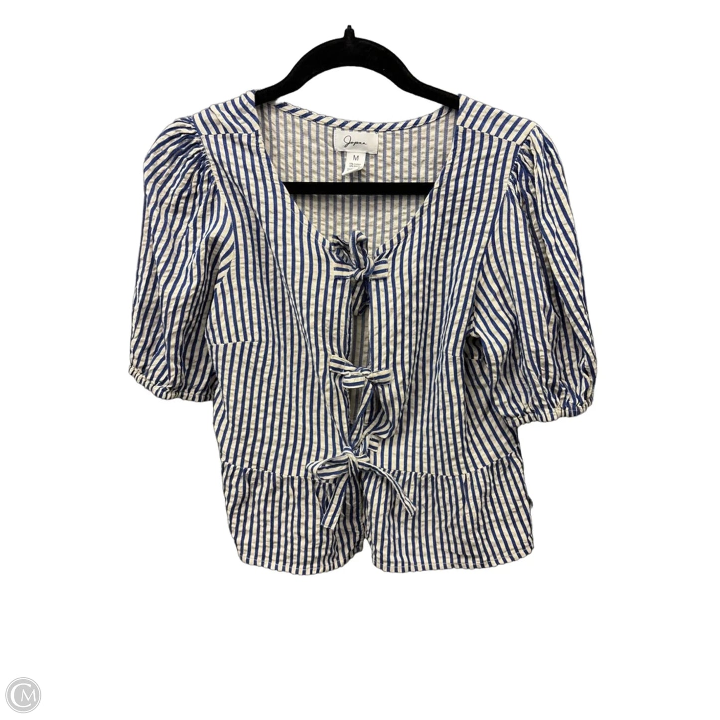 Top Short Sleeve By Japna In Striped Pattern, Size: M