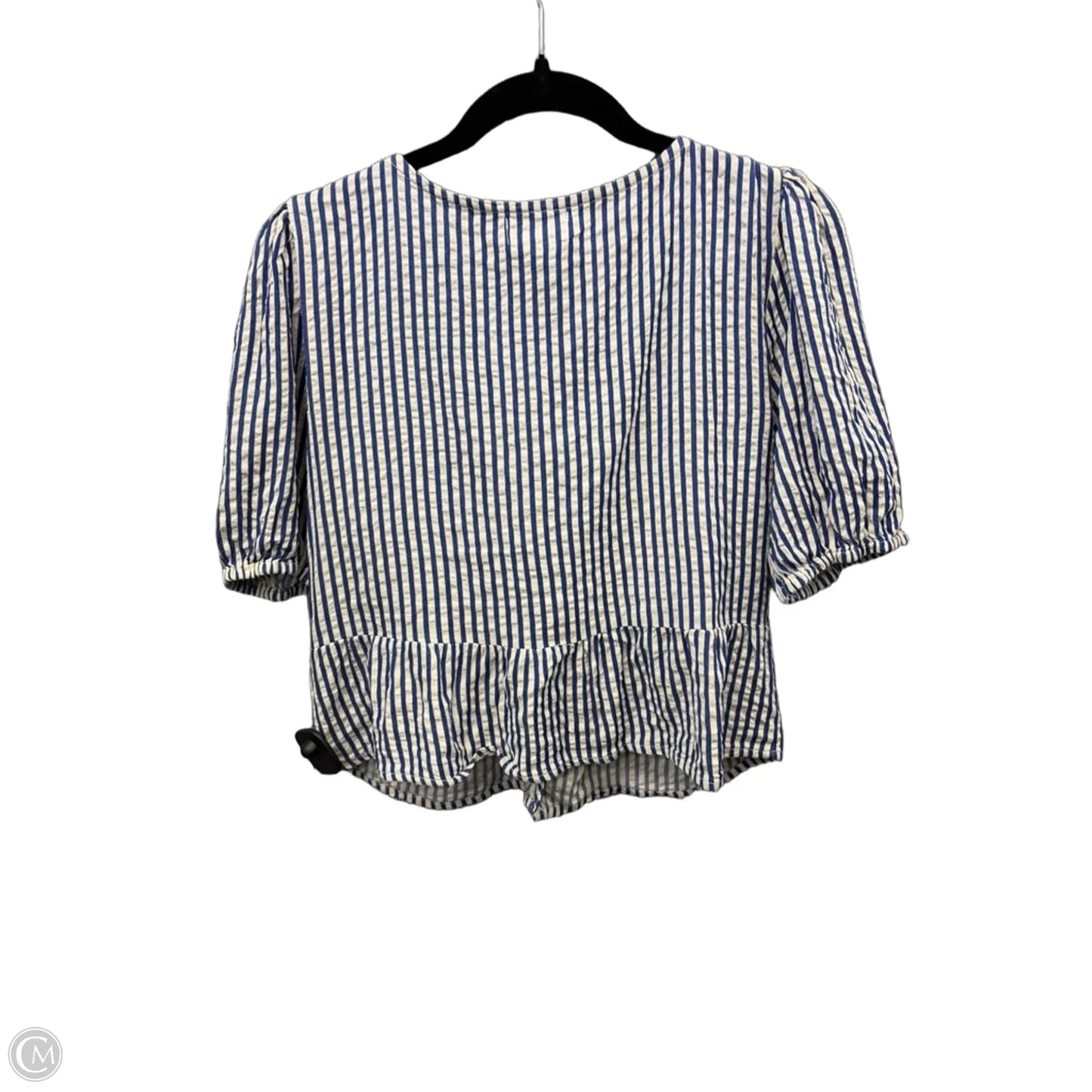 Top Short Sleeve By Japna In Striped Pattern, Size: M