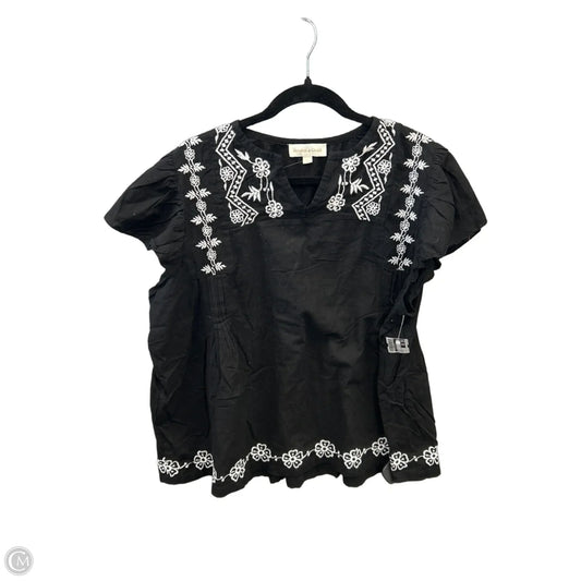 Top Short Sleeve By Clothes Mentor In Black, Size: 1x
