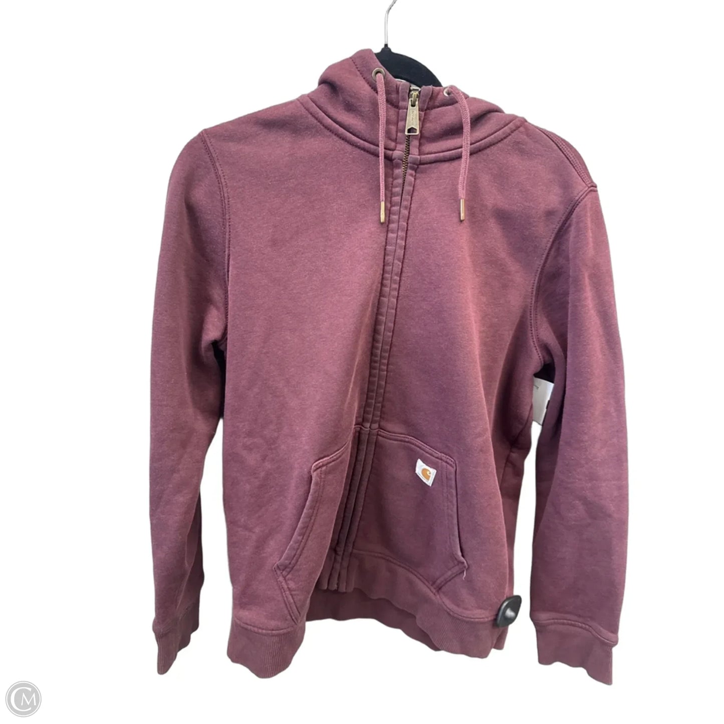 Sweatshirt Hoodie By Carhartt In Maroon, Size: L