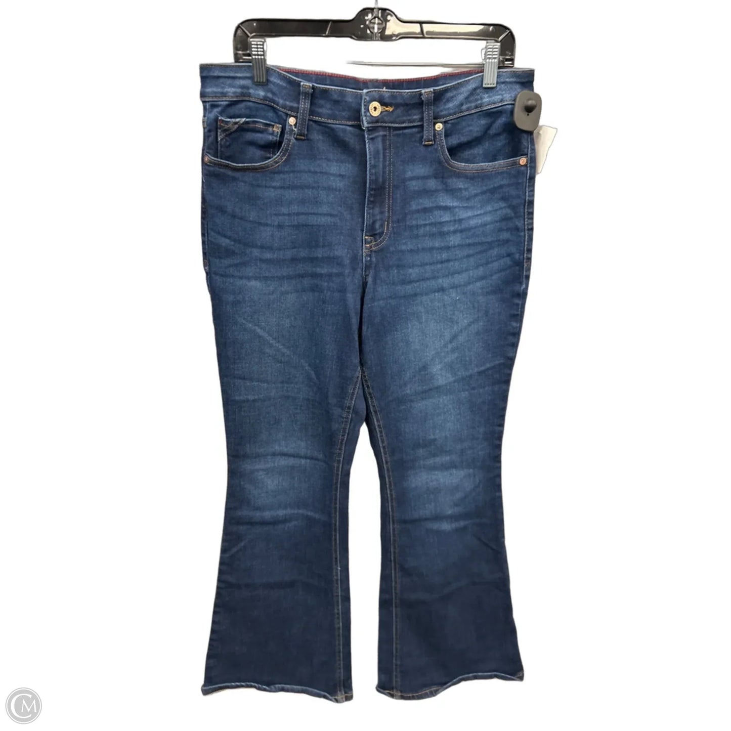 Jeans Flared By Edgely In Blue Denim, Size: 14