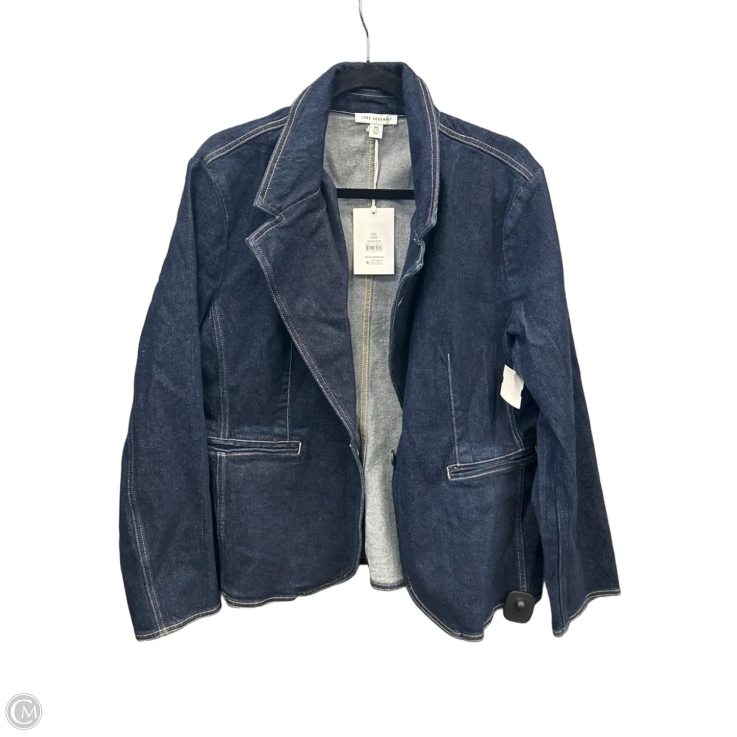 Jacket Denim By Free Assembly In Blue Denim, Size: Xxl