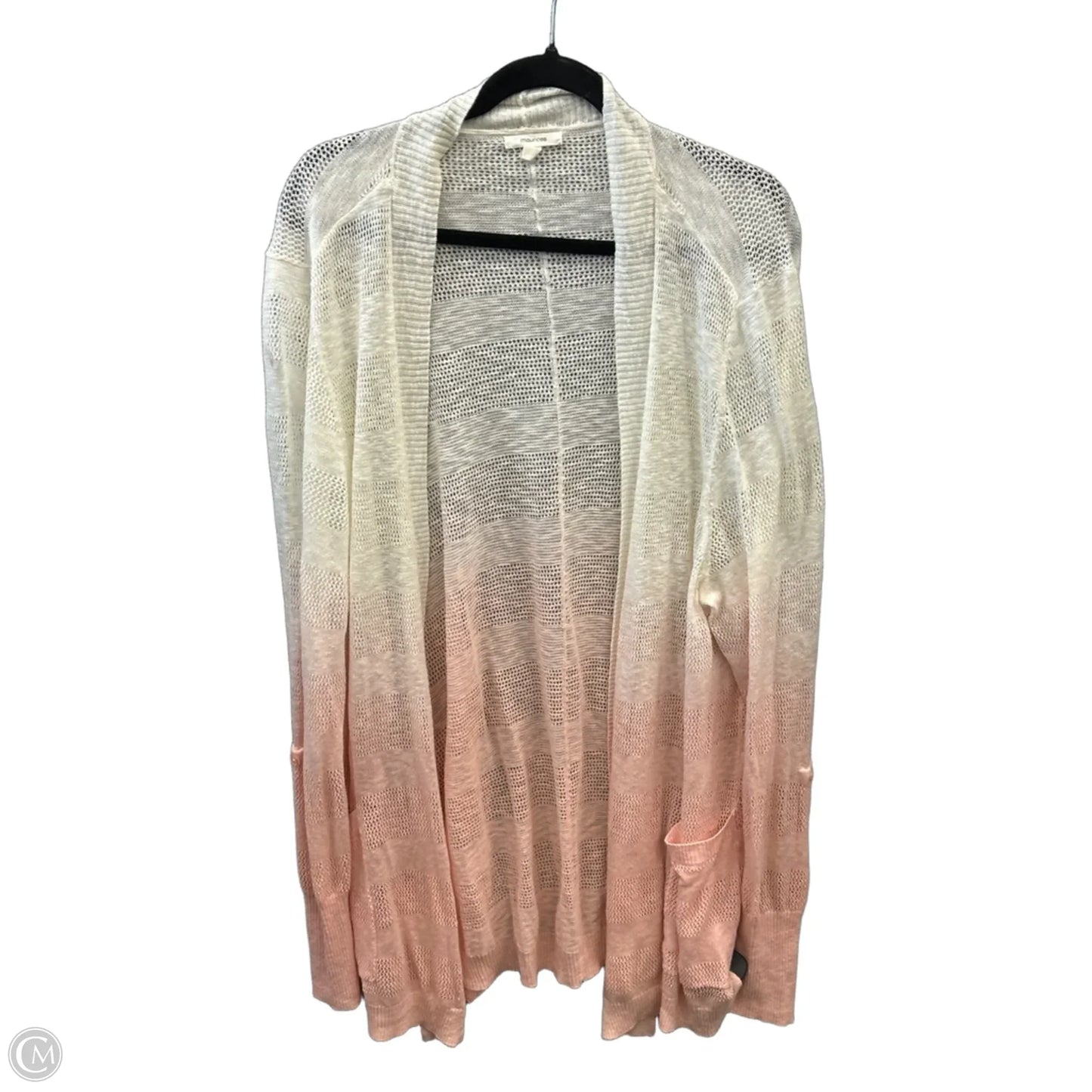 Cardigan By Maurices In Cream & Pink, Size: 3x