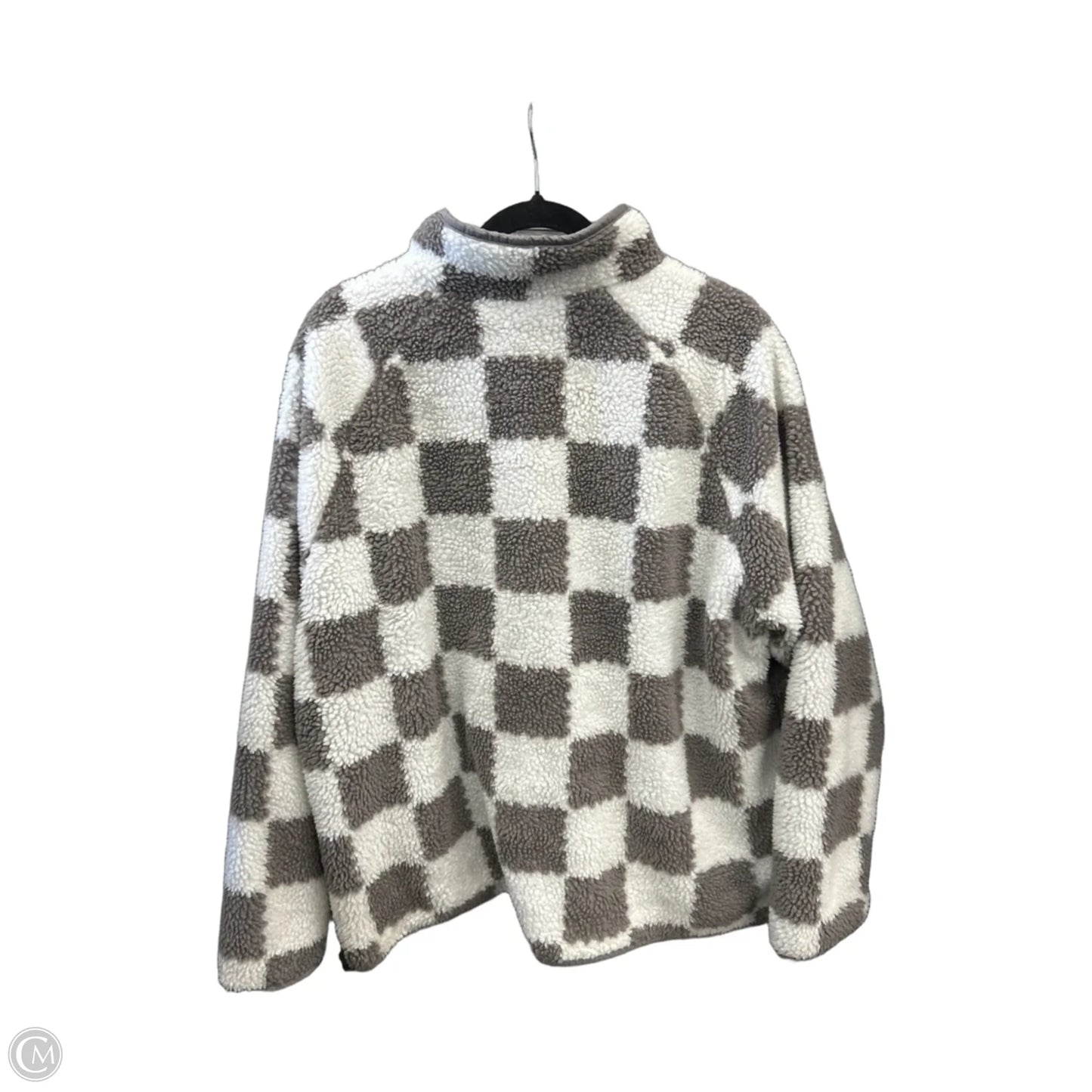 Jacket Faux Fur & Sherpa By Clothes Mentor In Checkered Pattern, Size: 2x