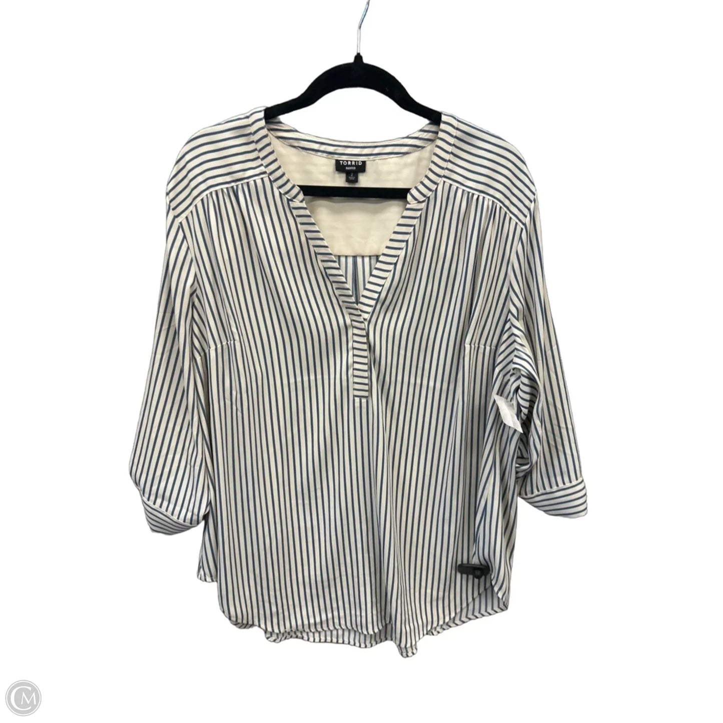 Top 3/4 Sleeve By Torrid In Striped Pattern, Size: 2x
