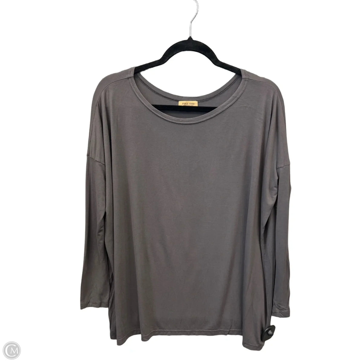 Top 3/4 Sleeve Basic By Piko In Grey, Size: S