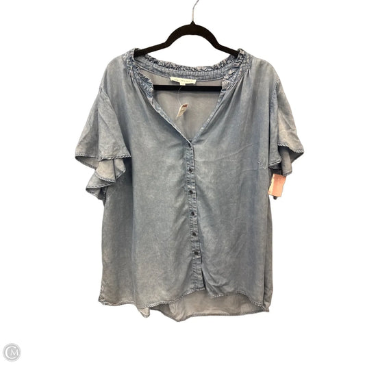 Top Short Sleeve By Jane And Delancey In Blue Denim, Size: 2x