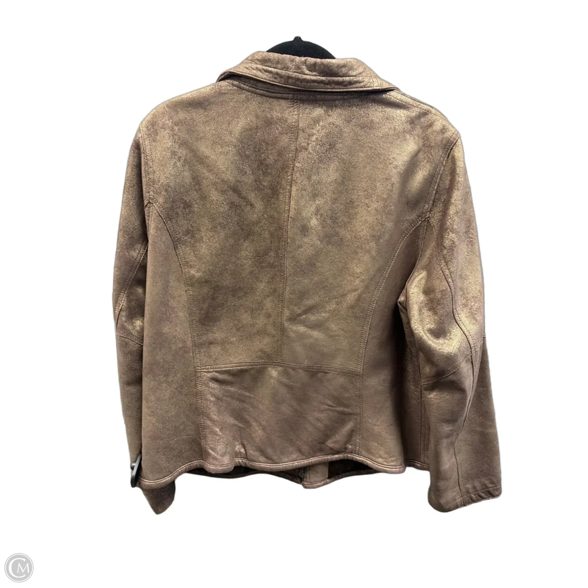 Jacket Moto By Chicos In Brown, Size: Xl