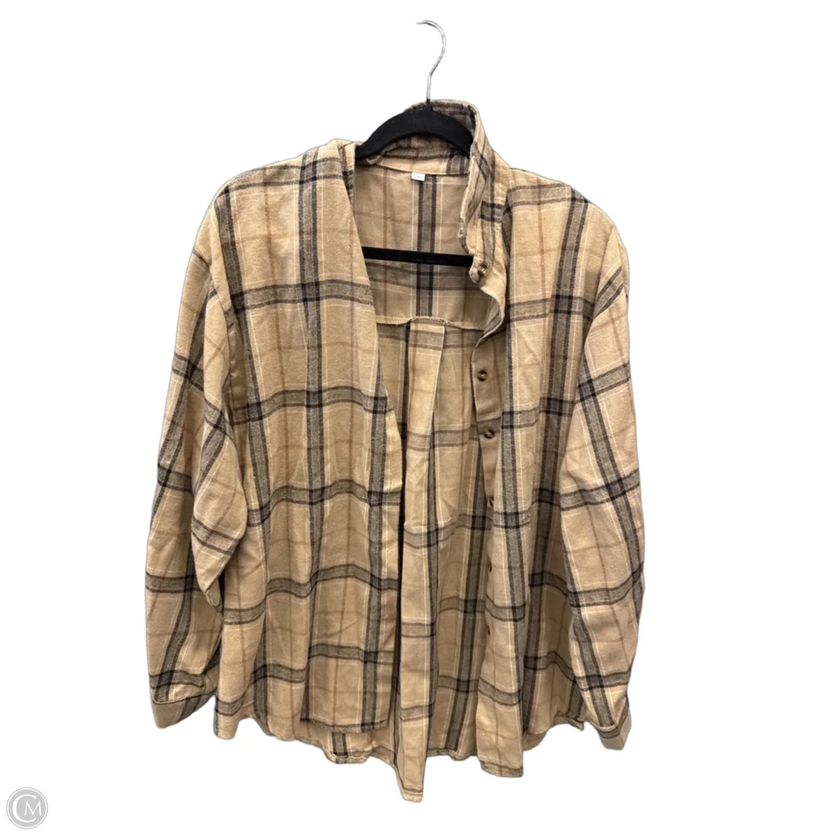 Top Long Sleeve By Cmf In Plaid Pattern, Size: L