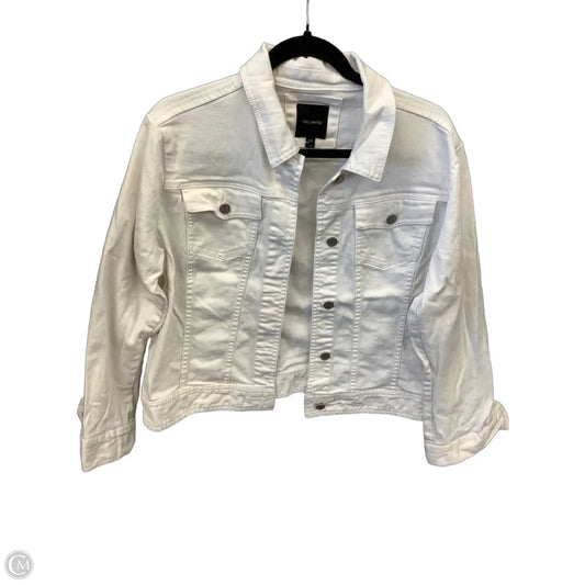 Jacket Denim By Limited In White Denim, Size: Xl