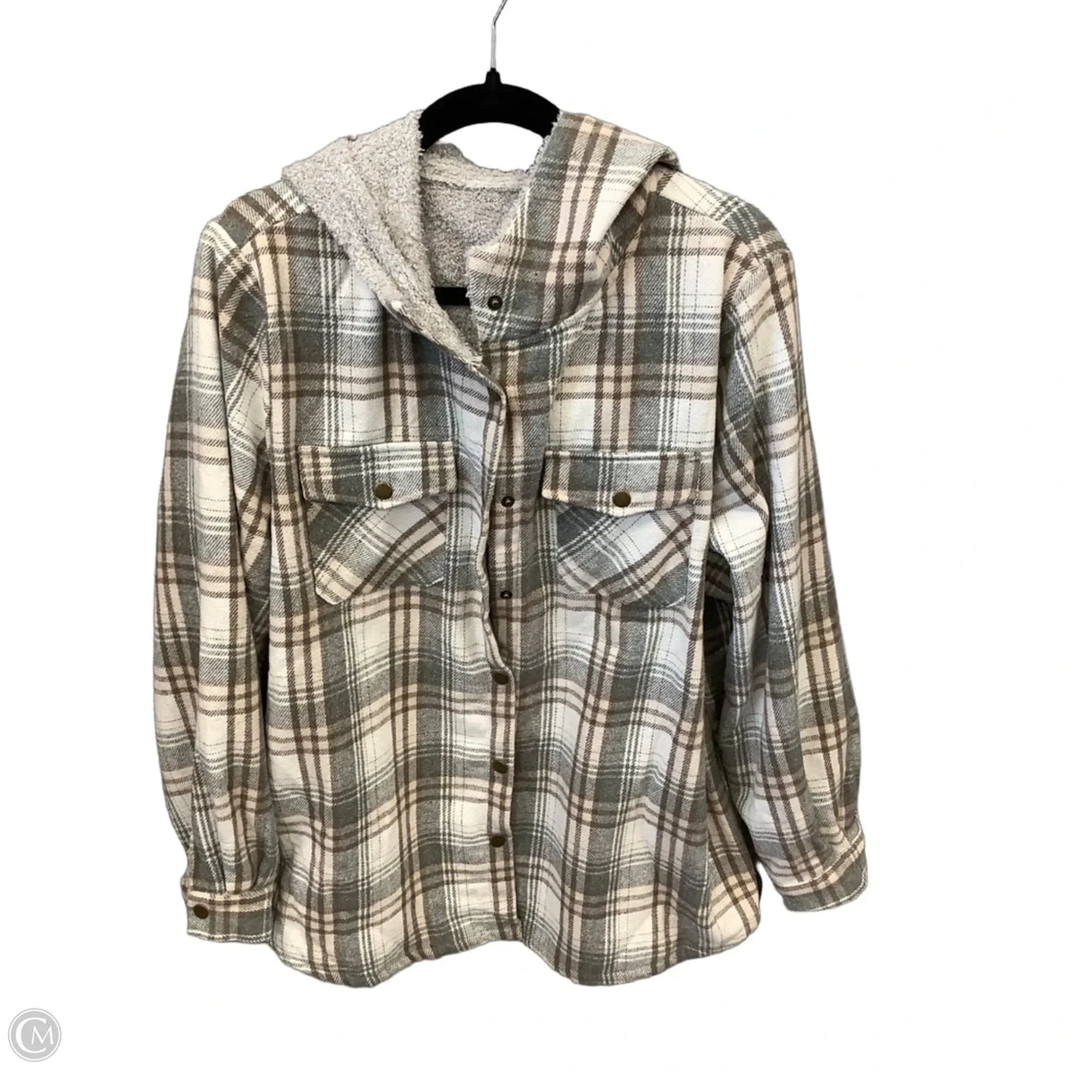 Jacket Shirt By Clothes Mentor In Plaid Pattern, Size: Xl