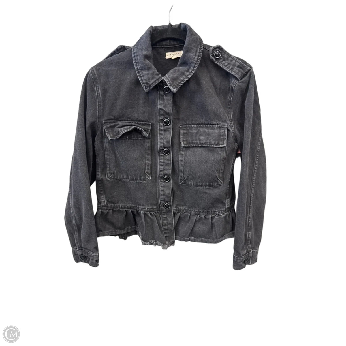 Jacket Denim By Gilli In Black Denim, Size: S