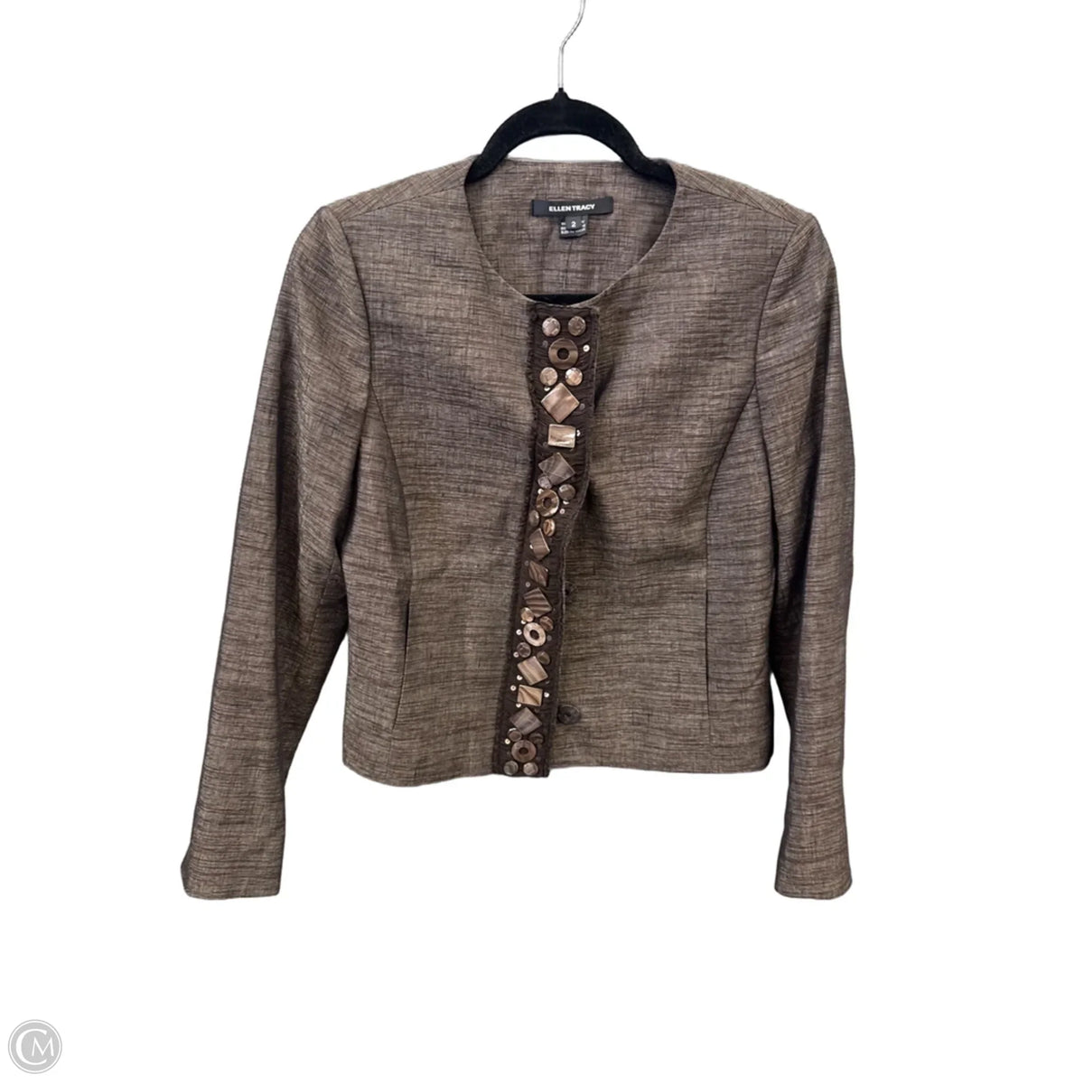 Blazer By Ellen Tracy In Brown, Size: Xs