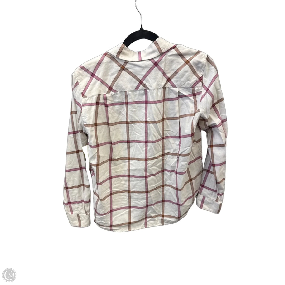 Top Long Sleeve By Loft In Plaid Pattern, Size: Xs