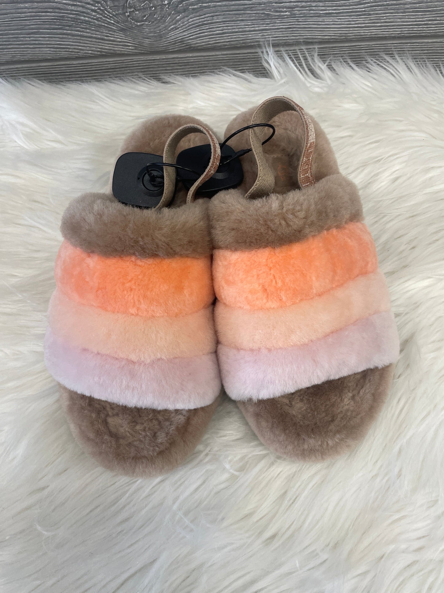 Brown & Pink Slippers Ugg, Size 8