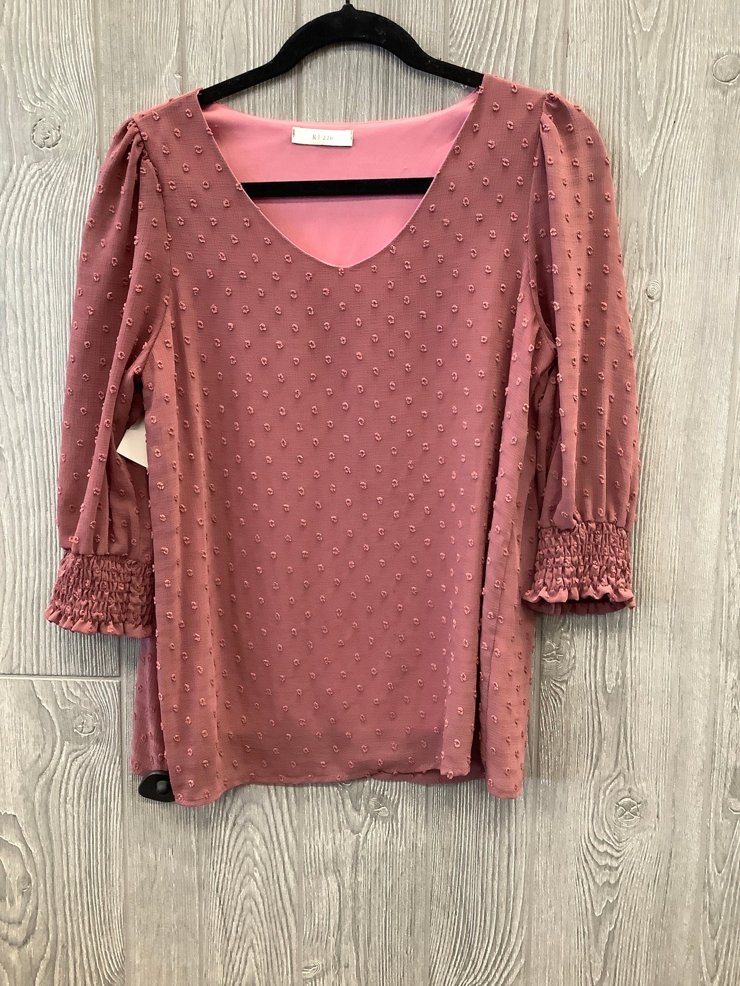 Pink Top Long Sleeve Clothes Mentor, Size M