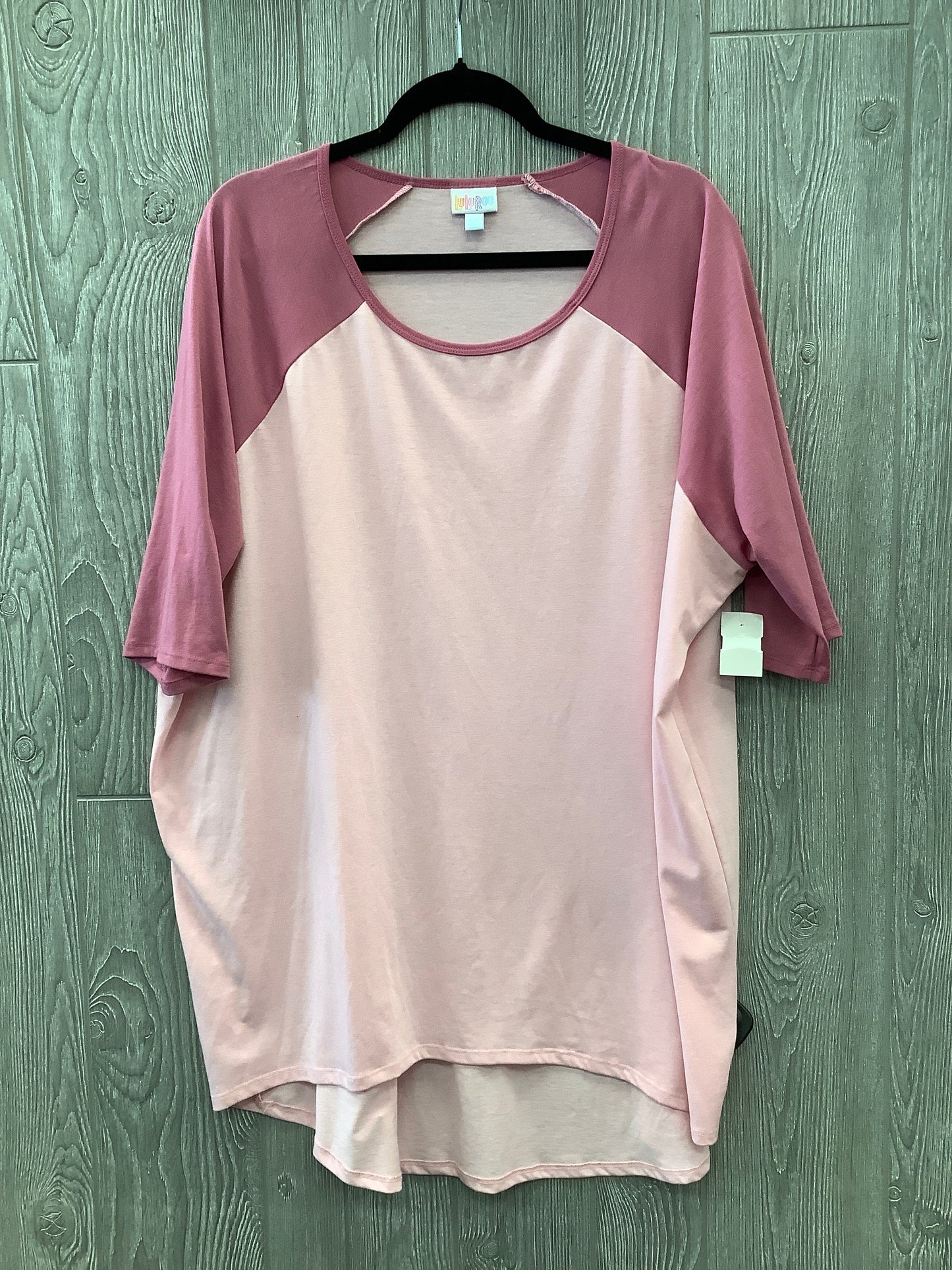 Top 3/4 Sleeve By Lularoe In Pink, Size: 2x