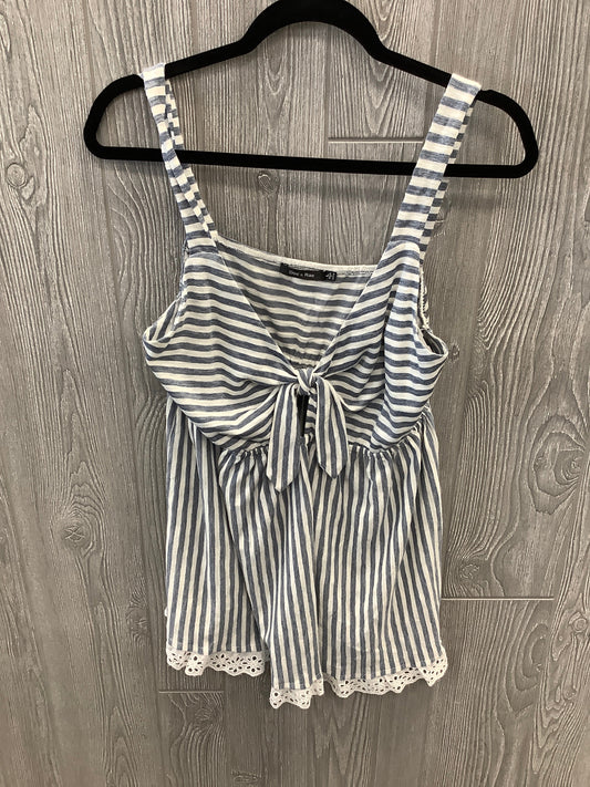 Top Sleeveless By Doe & Rae In Striped Pattern, Size: L