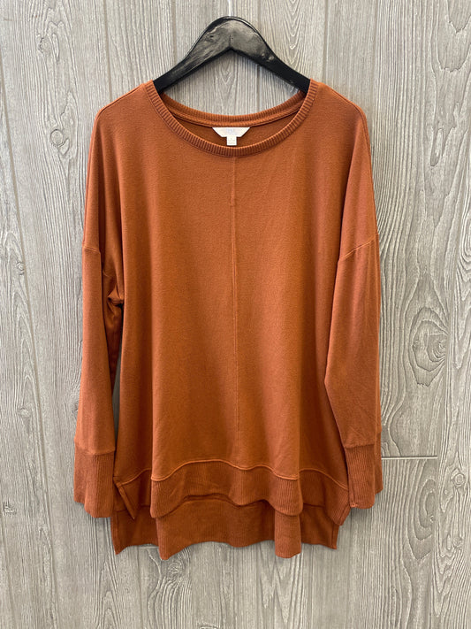 Top Long Sleeve By Time And Tru In Orange, Size: L