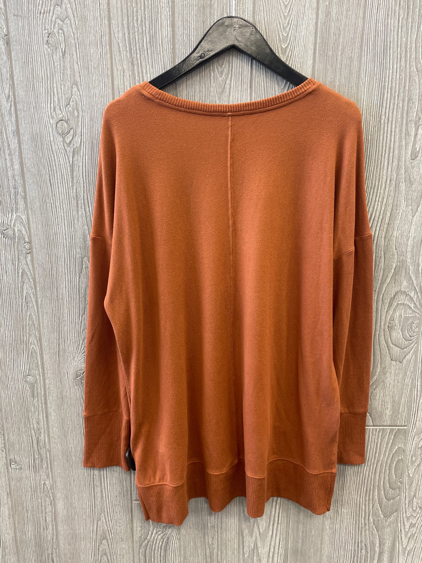 Top Long Sleeve By Time And Tru In Orange, Size: L