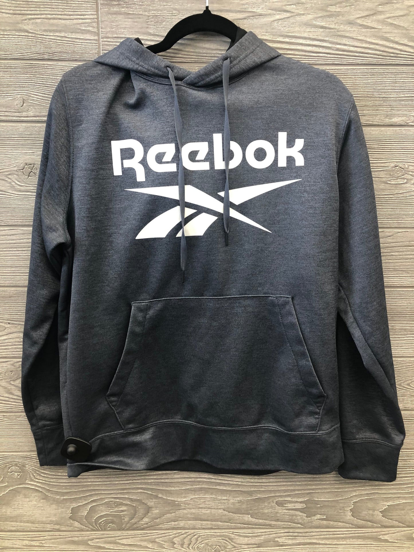 Athletic Sweatshirt Hoodie By Reebok In Grey, Size: M