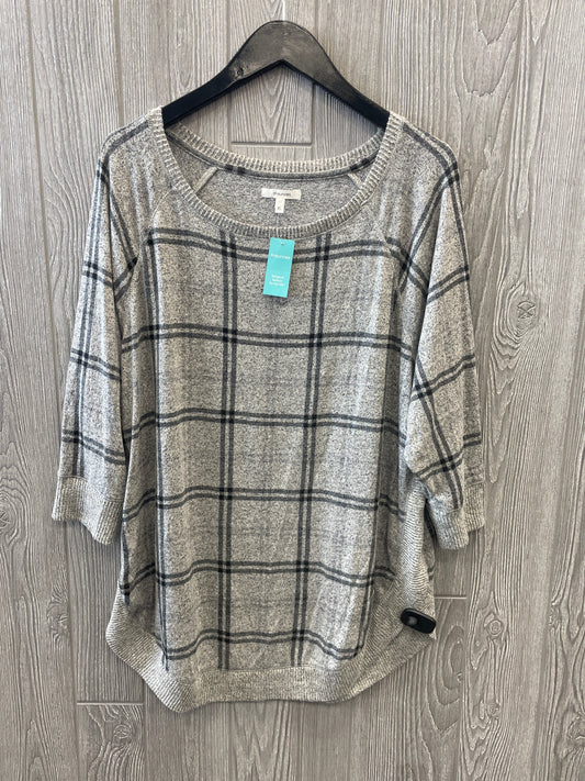 Top 3/4 Sleeve By Maurices In Plaid Pattern, Size: Xl