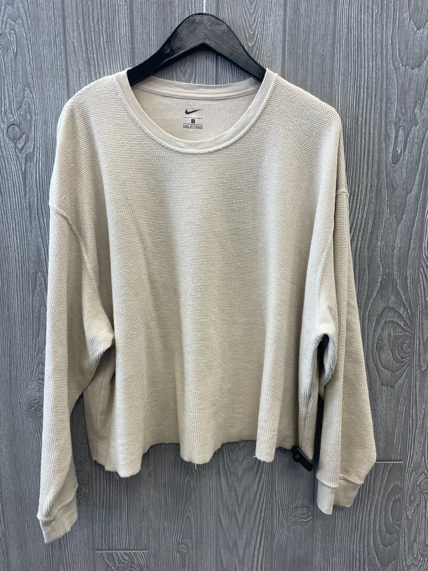 Top Long Sleeve By Nike Apparel In Beige, Size: 1x