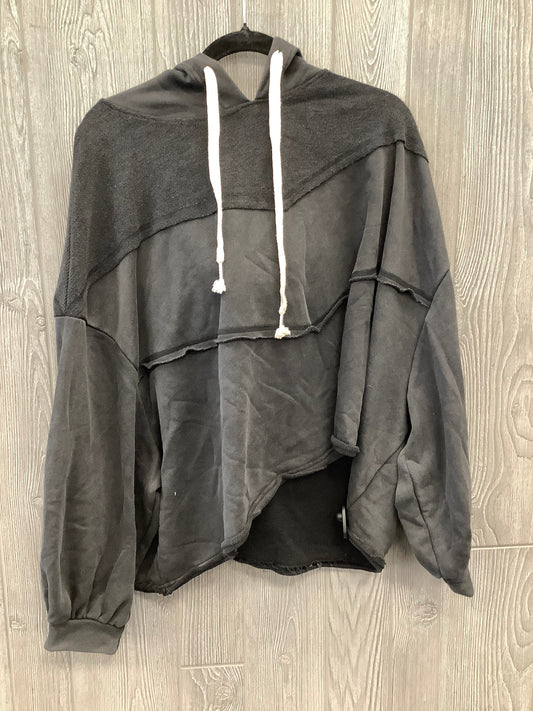 Sweatshirt Hoodie By Pol In Black, Size: L