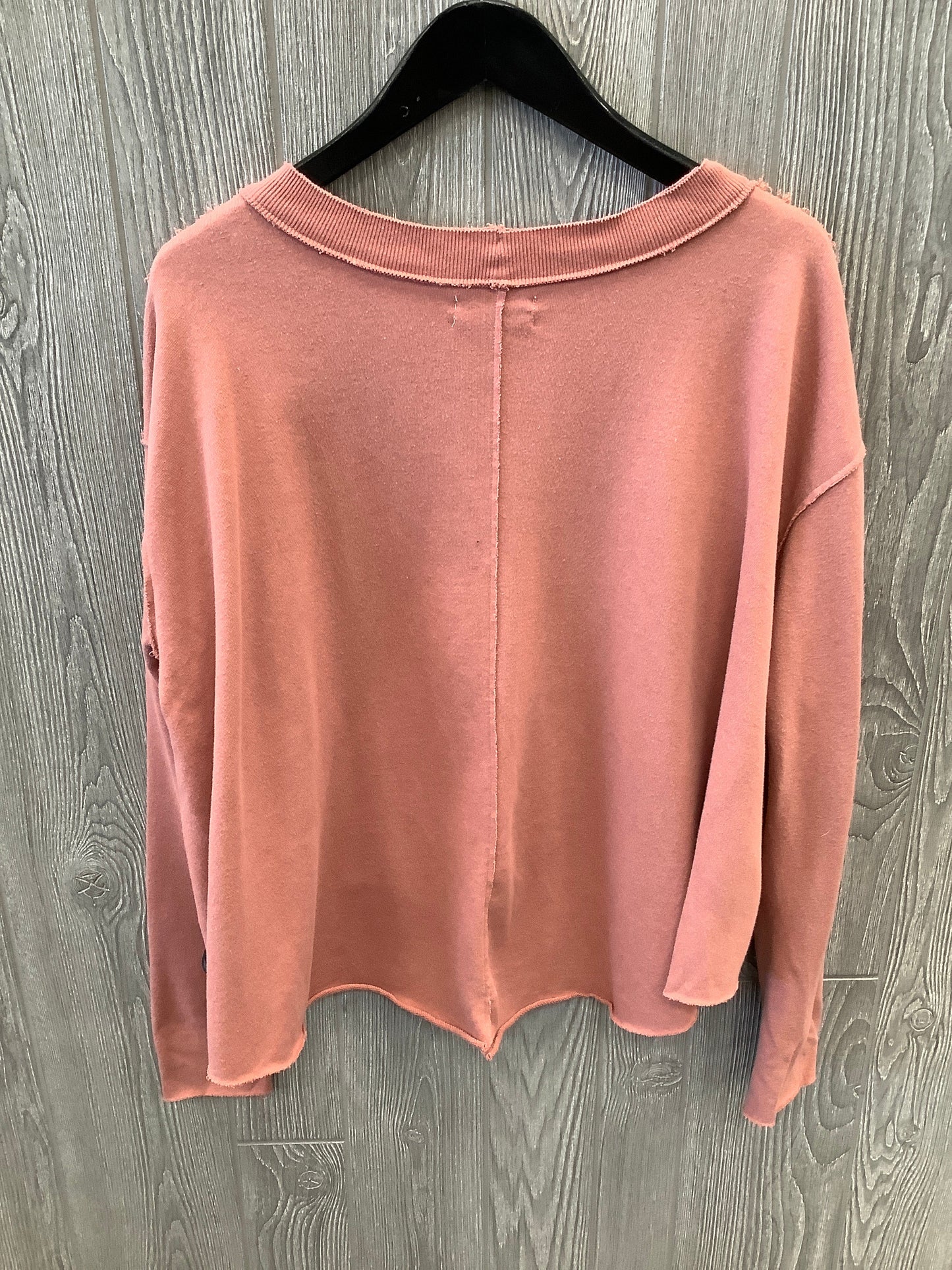 Top Long Sleeve By Urban Outfitters In Pink, Size: M