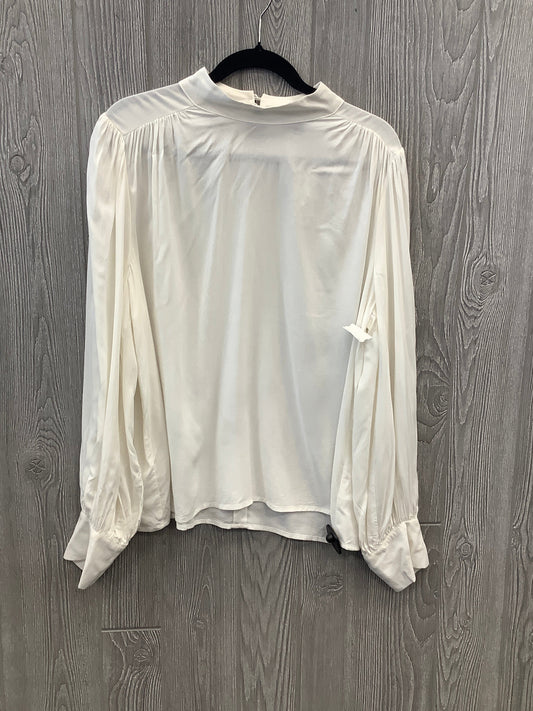 Top Long Sleeve By Express In White, Size: L