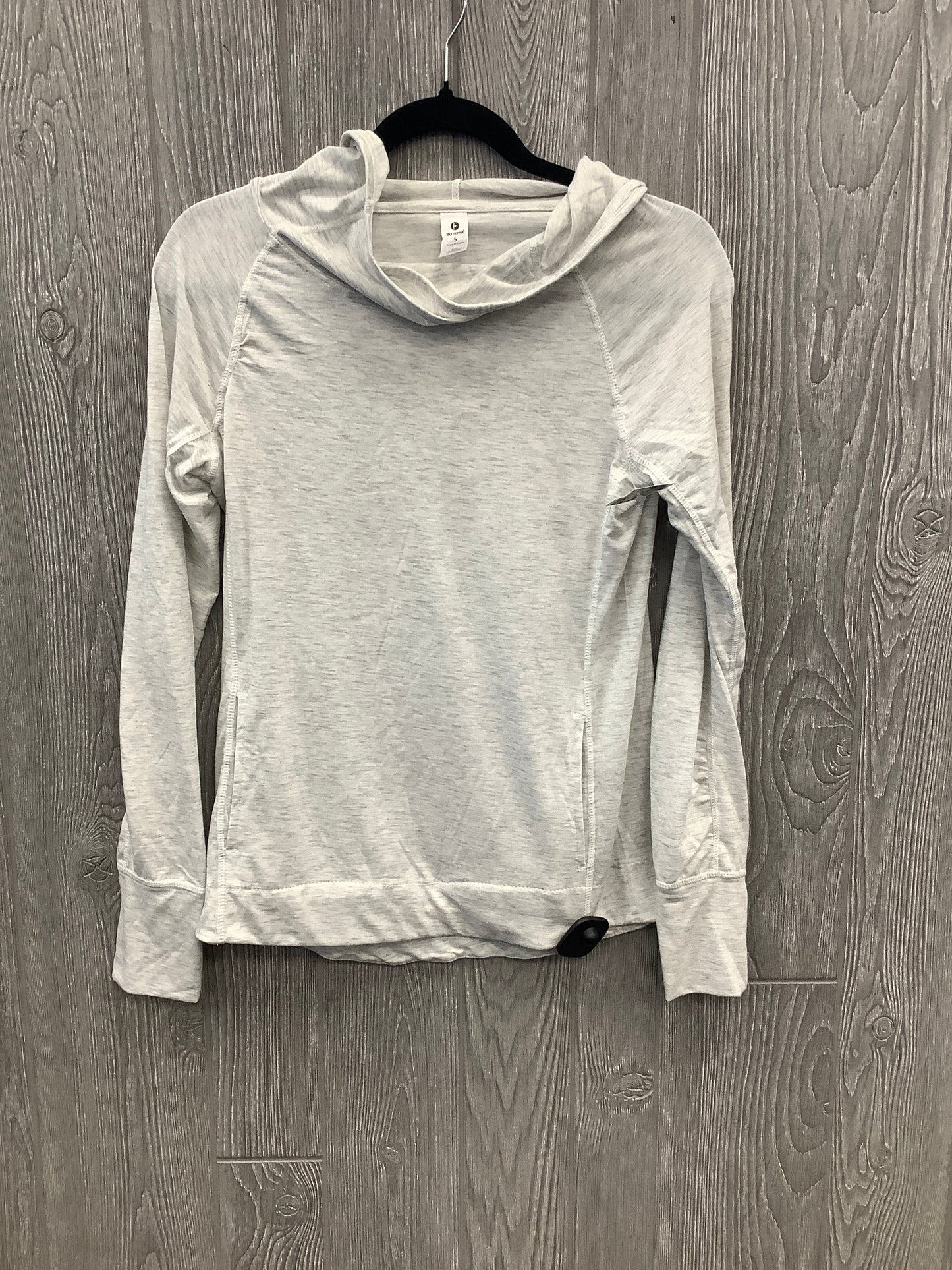 Athletic Top Long Sleeve Hoodie By 90 Degrees By Reflex In Grey, Size: S