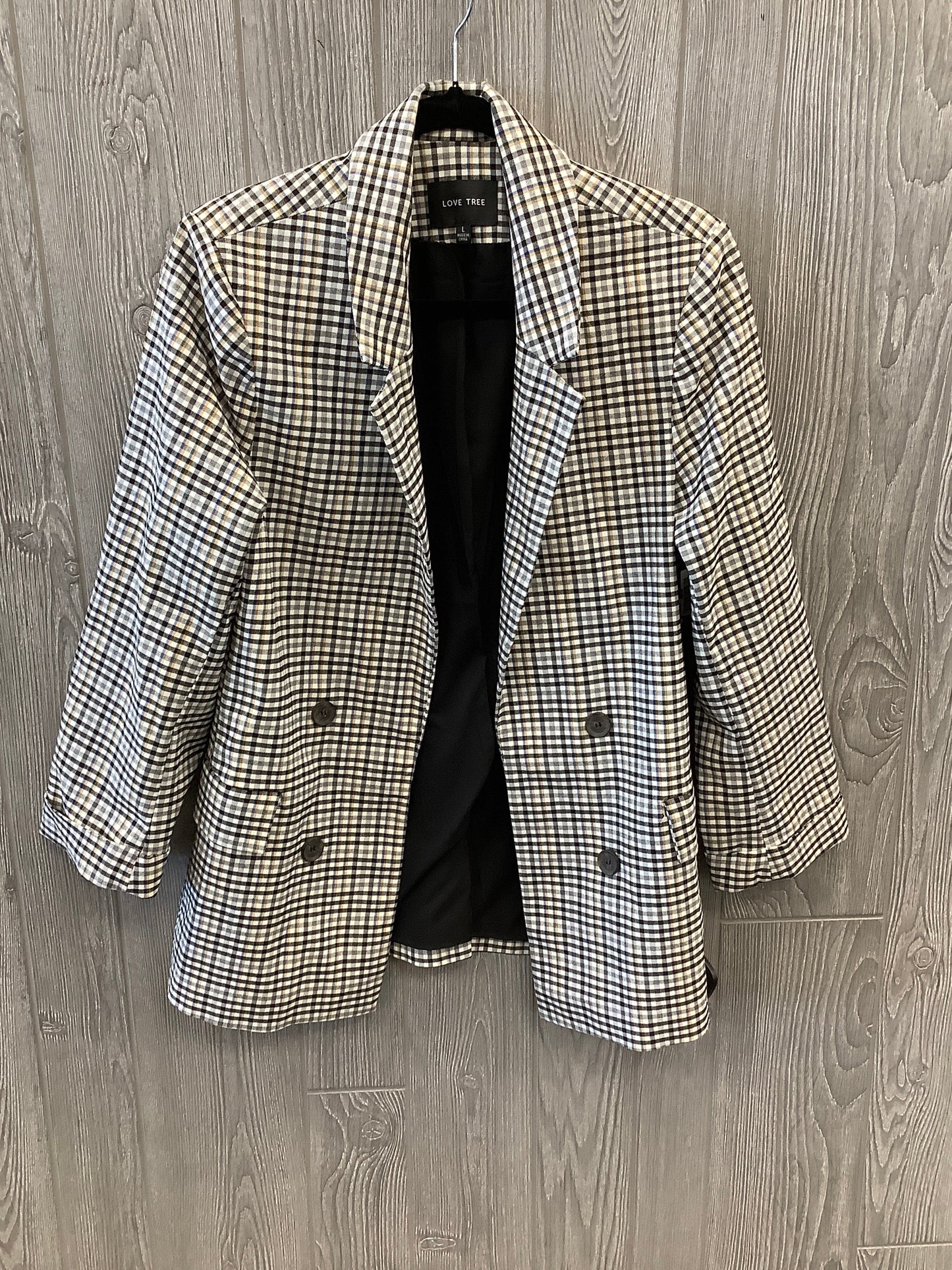 Blazer By Love Tree In Plaid Pattern, Size: L