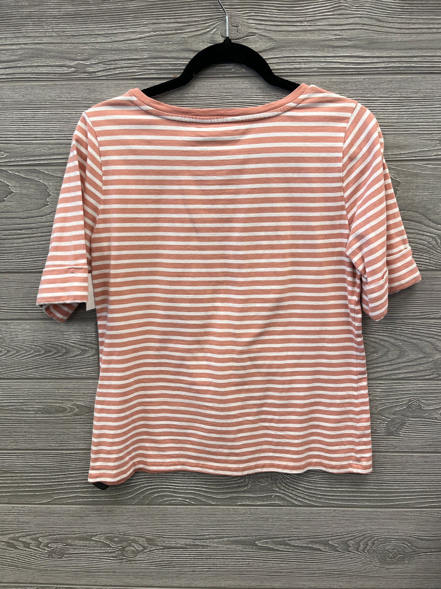 Top Short Sleeve By Liz Claiborne In Striped Pattern, Size: M