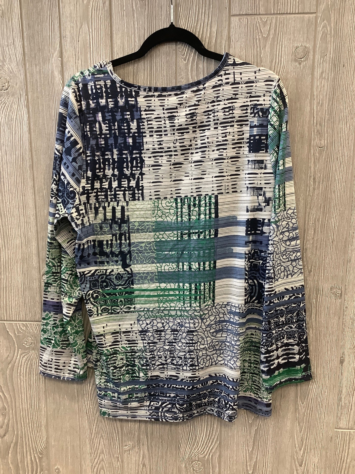 Top Long Sleeve By Cj Banks In Blue & Green, Size: Xl