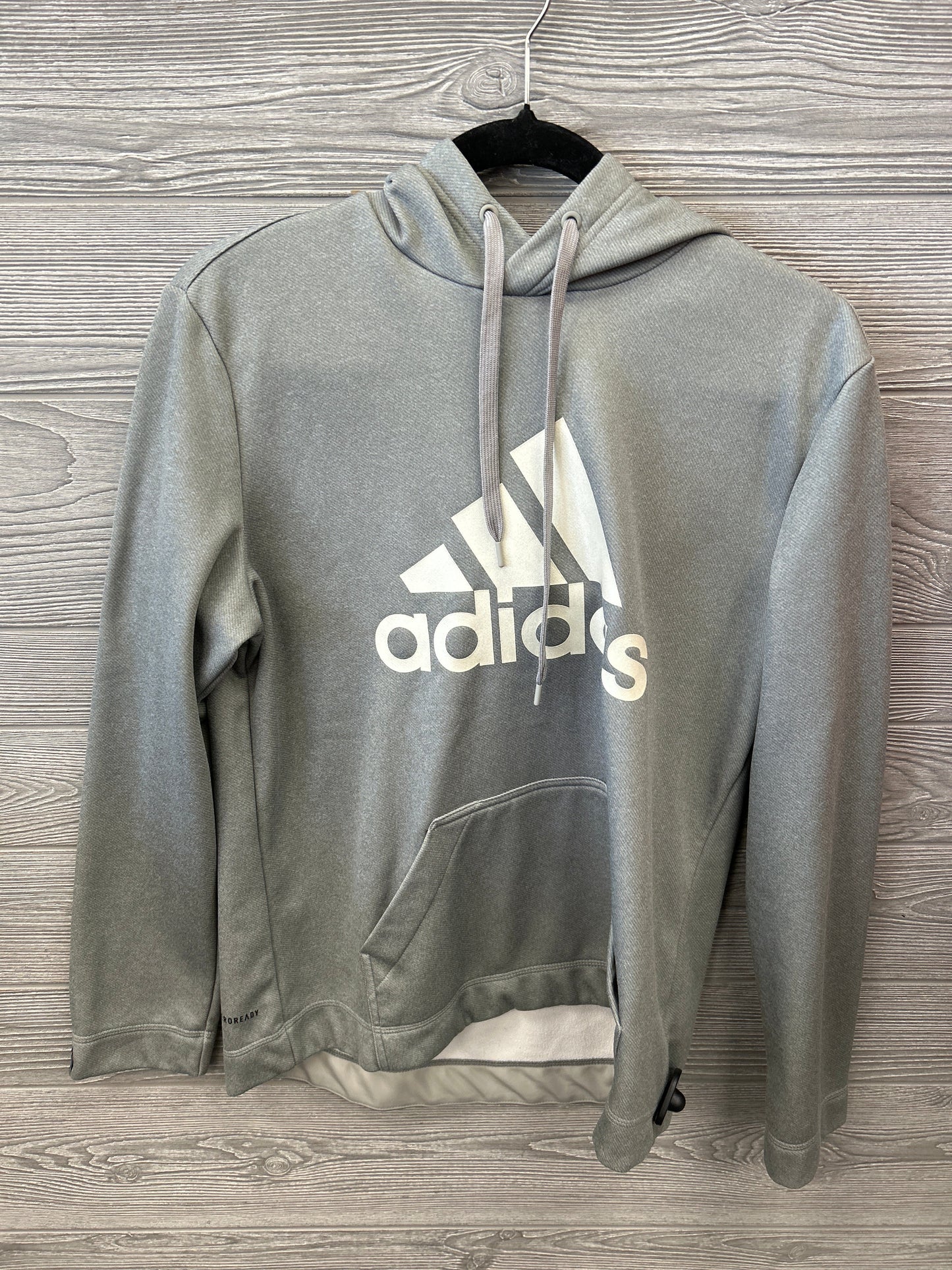 Athletic Sweatshirt Crewneck By Adidas In Grey, Size: L