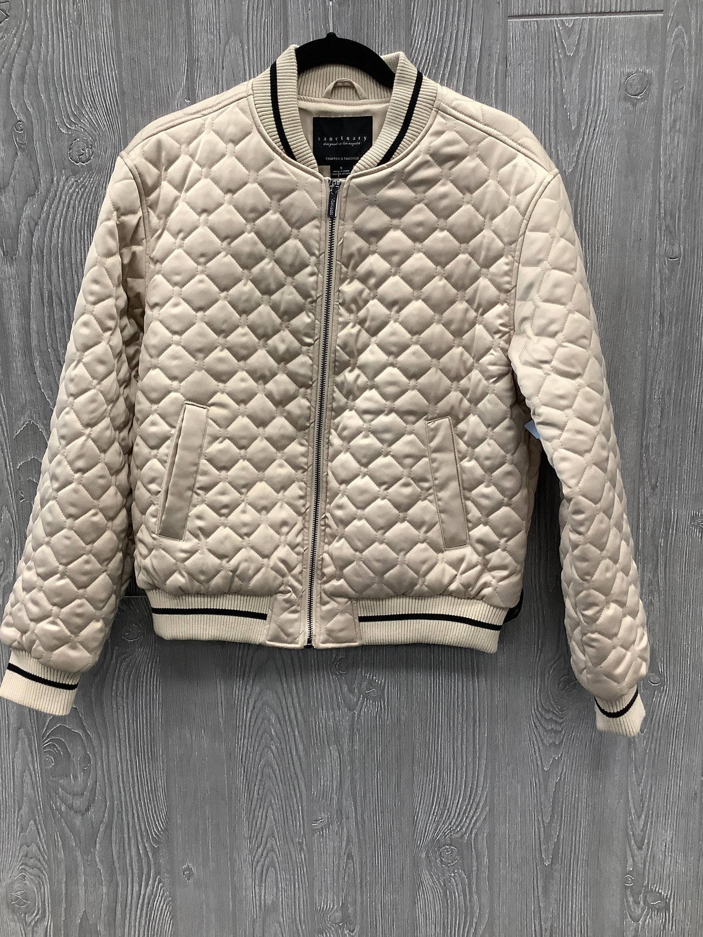 Jacket Puffer & Quilted By Sanctuary In Cream, Size: S