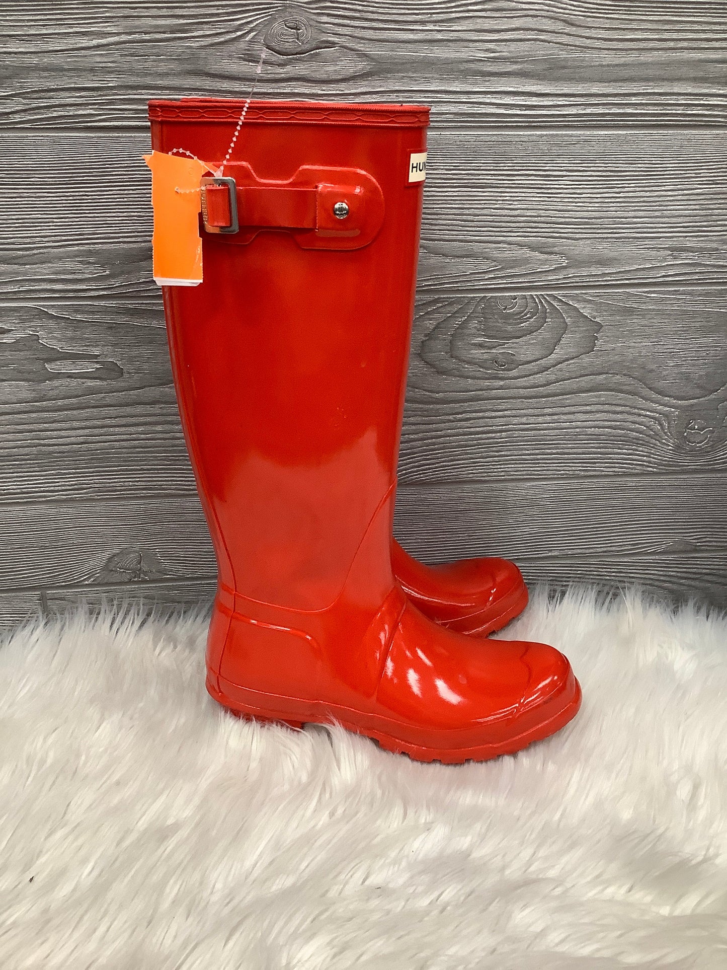 Boots Rain By Hunter In Orange, Size: 7