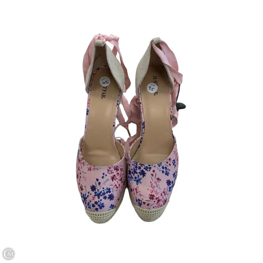 Shoes Heels Wedge By Just Fab In Pink, Size: 9.5