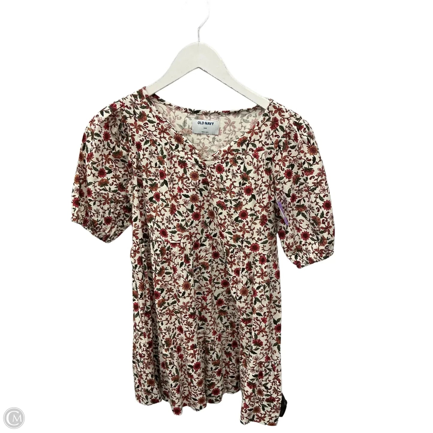 Top Short Sleeve By Old Navy In Floral Print, Size: M