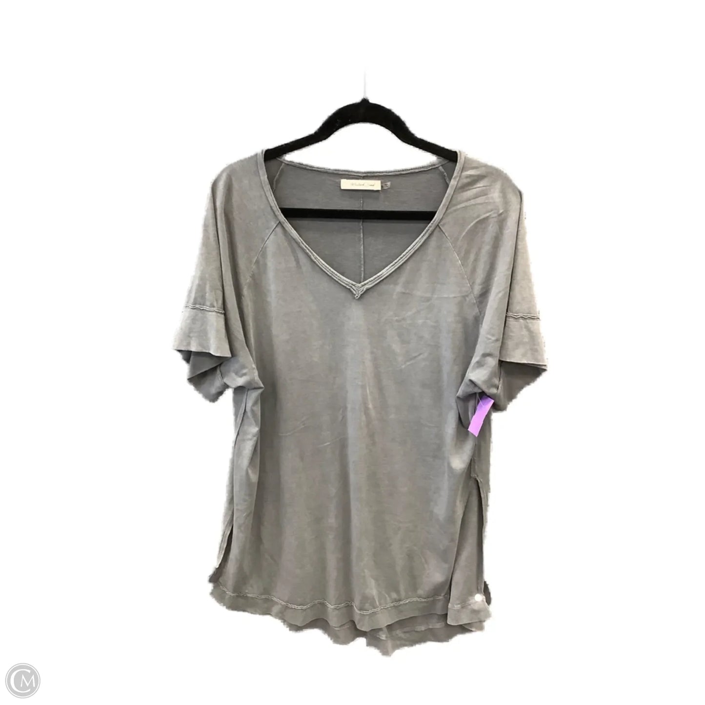 Top Short Sleeve By Mustard Seed In Grey, Size: S