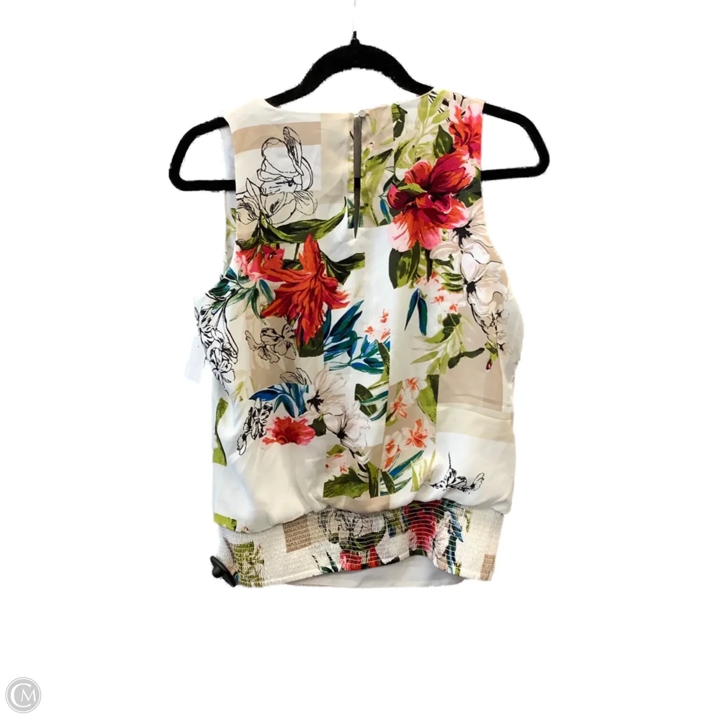 Top Short Sleeve By White House Black Market In Floral Print, Size: Xs