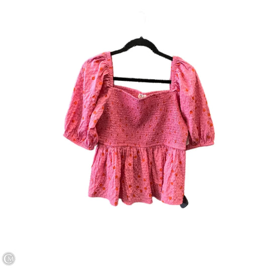 Top Short Sleeve By Clothes Mentor In Pink, Size: L