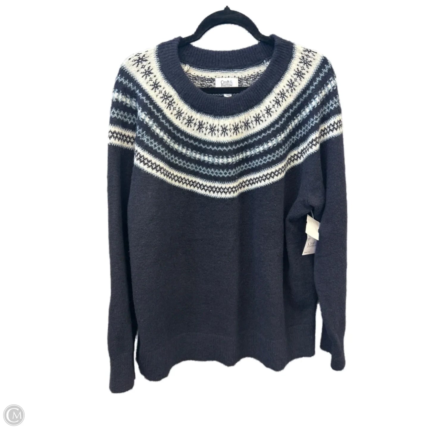 Sweater By Croft And Barrow In Navy, Size: 1x