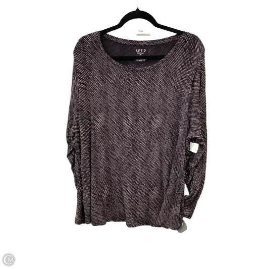 Top Long Sleeve By Apt 9 In Black, Size: 2x