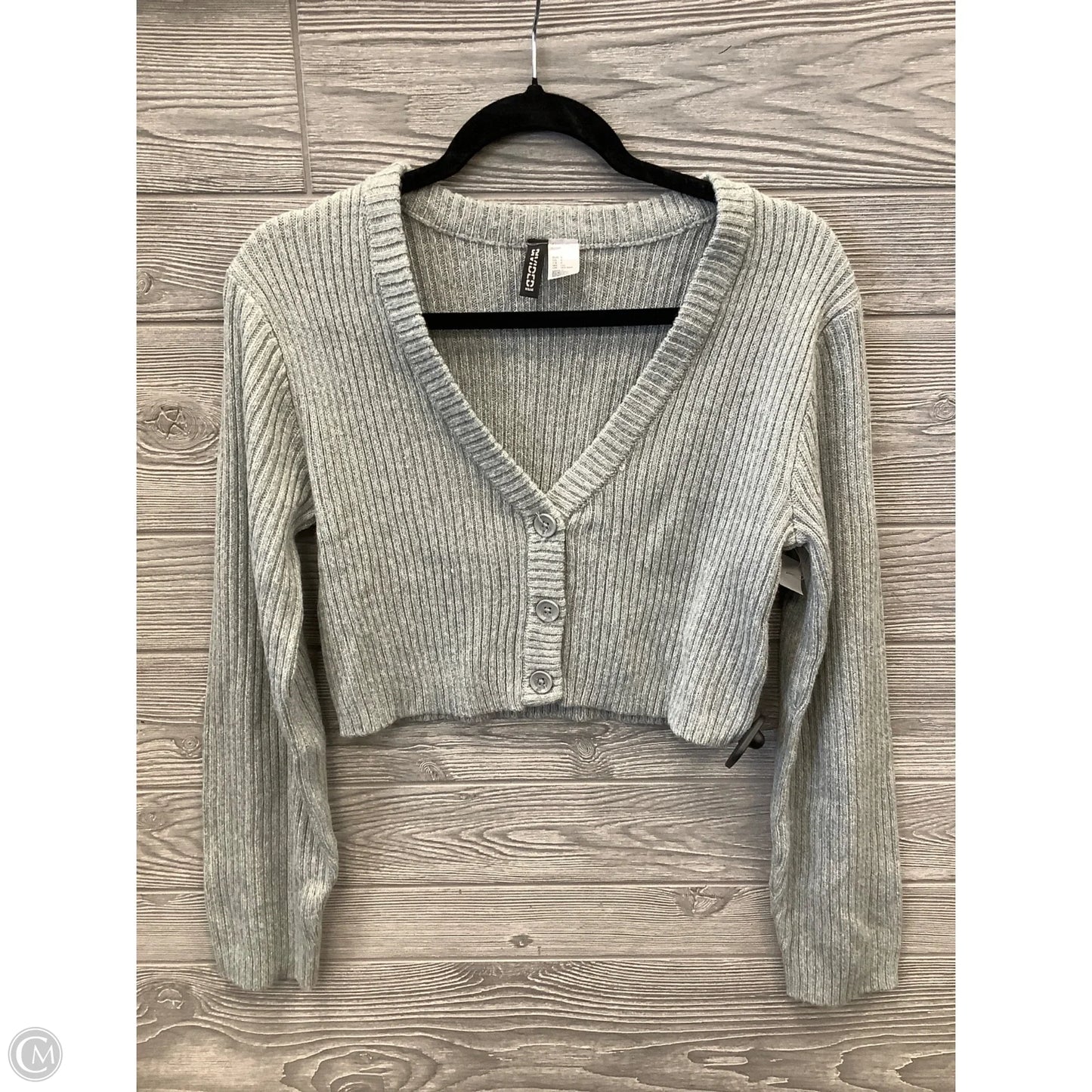 Sweater Cardigan By Divided In Grey, Size: S