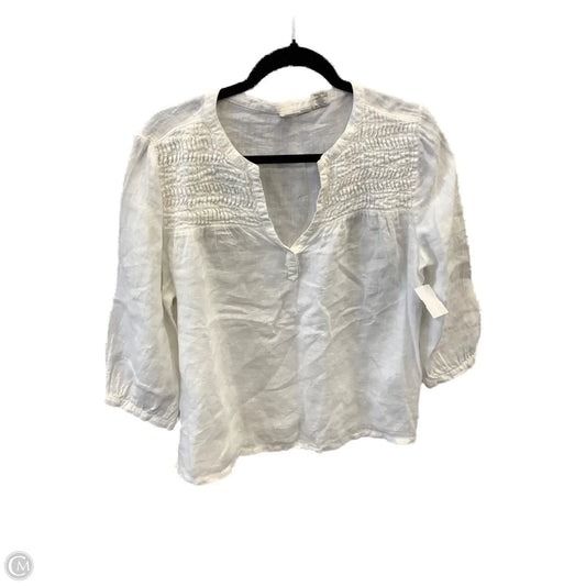 Top Long Sleeve By Joie In White, Size: L