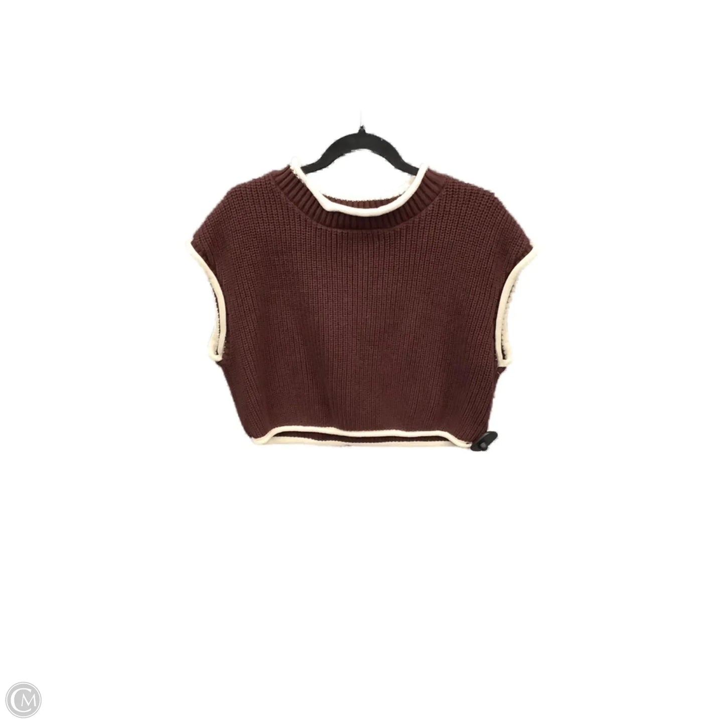 Vest Sweater By Clothes Mentor In Brown, Size: L