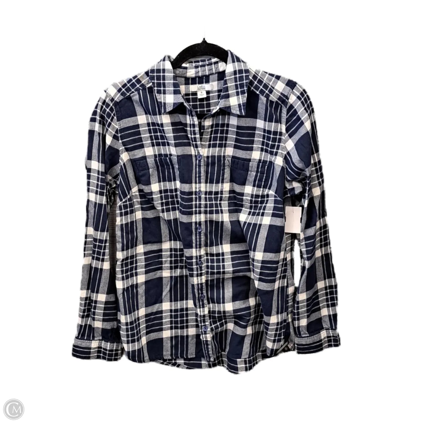 Top Long Sleeve By Croft And Barrow In Plaid Pattern, Size: M