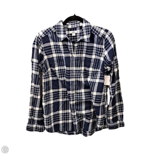 Top Long Sleeve By Croft And Barrow In Plaid Pattern, Size: M