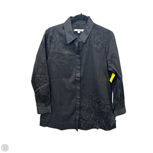 Top Long Sleeve By Chicos In Black, Size: M